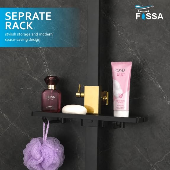 Fossa Aspire Shower Black Gold Wall Mounted 4-Function Brass