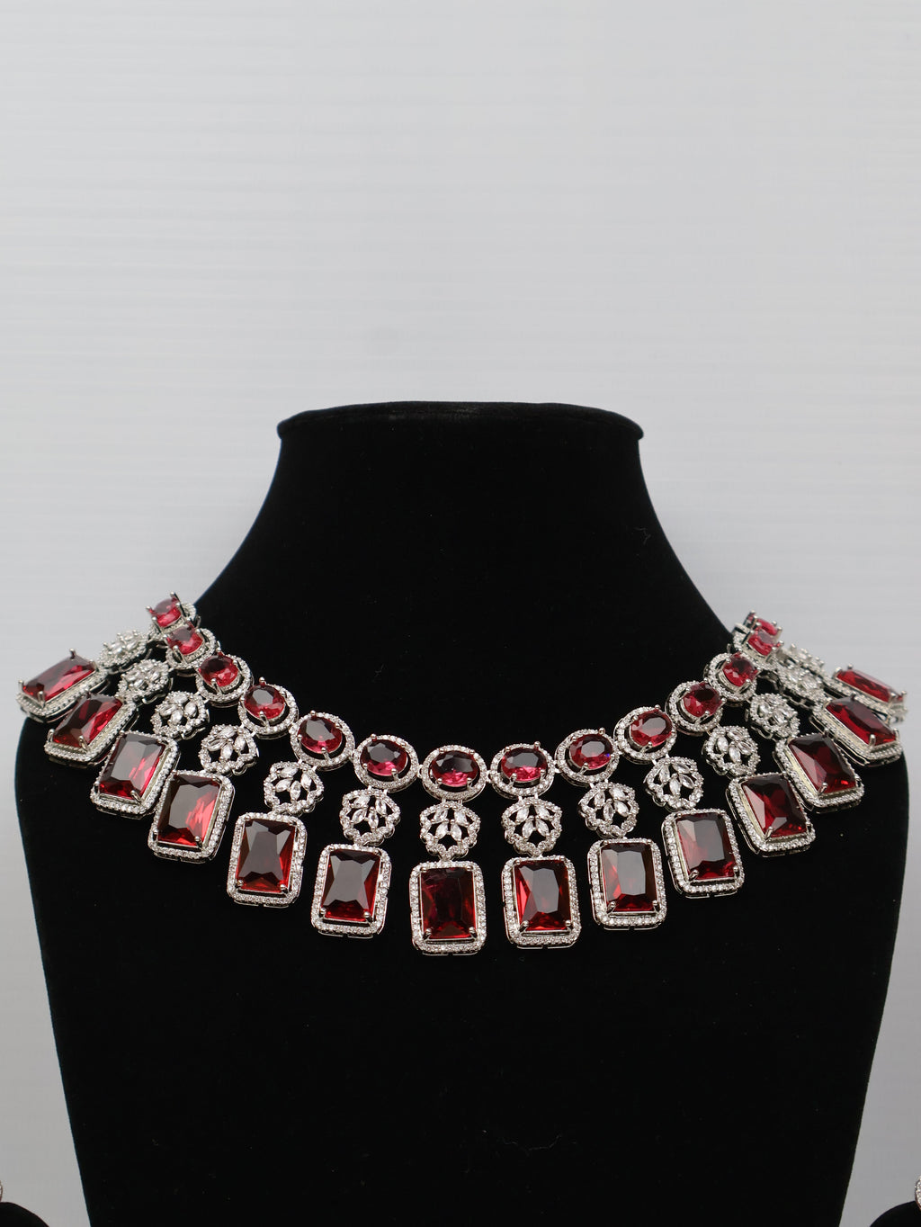 Silver Plated AD Necklace Sets