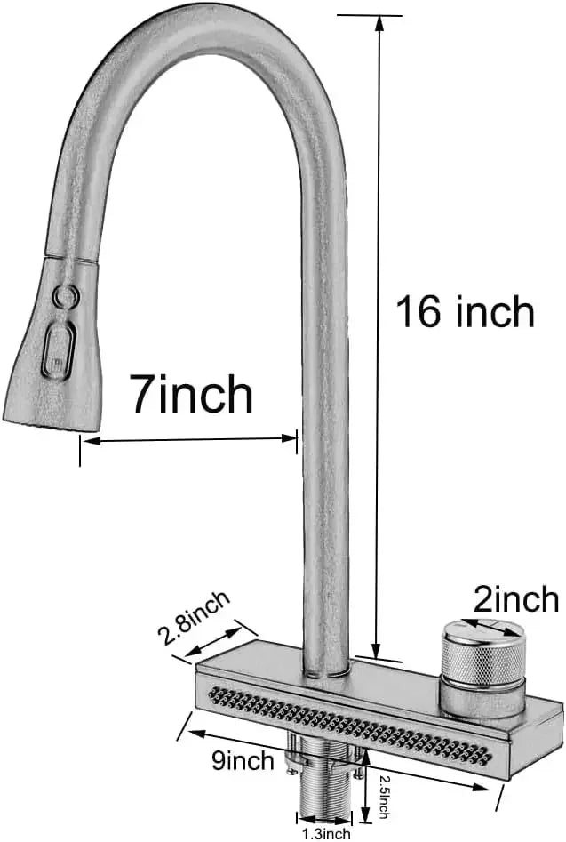 Rainfall Pull Out Four-Flow 360° Hot & Cold Stainless Steel Kitchen Mixer Faucet Black Grey