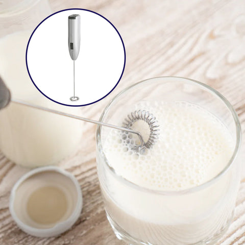 Electric Handheld Milk Wand Mixer Frother Latte Coffee Hot (Battery Not Included)