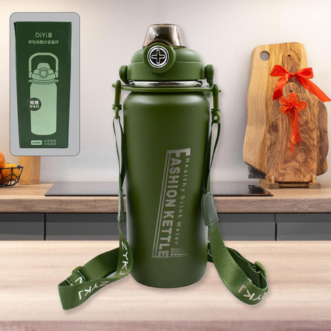 Stainless Steel Insulated Water Bottle With Straw 1500ML