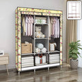 8 Compartment Portable Fabric Wardrobe Closet with Hanging Rods & Storage Shelves