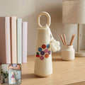 500ml Portable Glass Water Bottle With Smile & Cherry Design