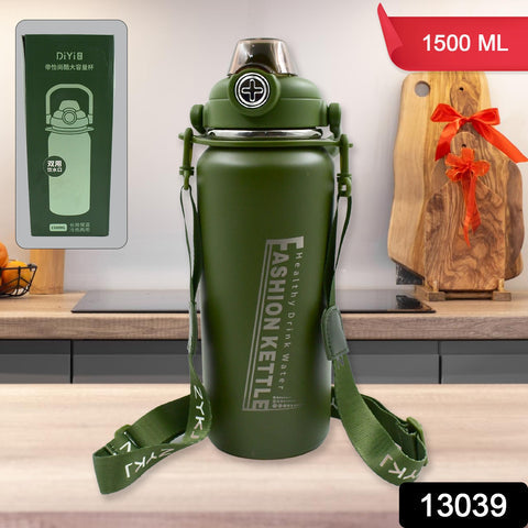 Stainless Steel Insulated Water Bottle With Straw 1500ML