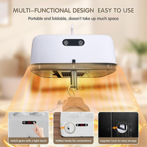 Portable Electric Clothes Dryer With

Hot Air Circulation - Compact & Foldable