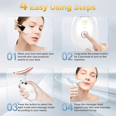 Massager Electric Wrinkle Remover LED Photon Face Beauty Device For Woman