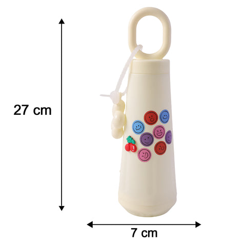 500ml Portable Glass Water Bottle With Smile & Cherry Design