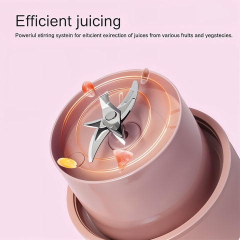 Portable USB Rechargeable Juicer With Handle & Straw - 420ml