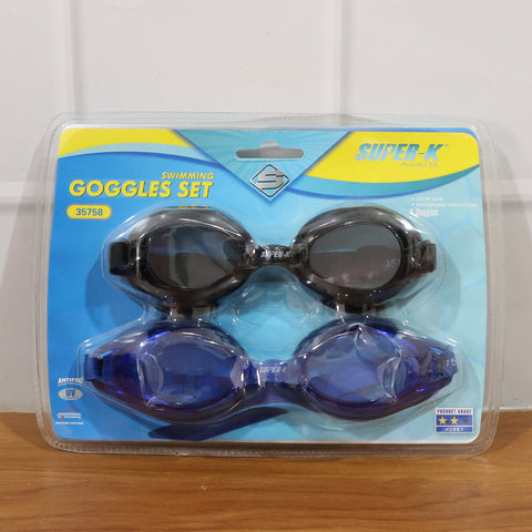 Swimming Goggles Set For Adults & Kids - Anti-Fog & Water-Resistant (2 Pieces)
