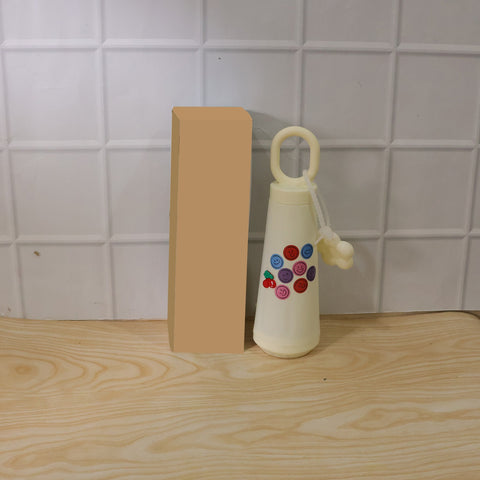 500ml Portable Glass Water Bottle With Smile & Cherry Design